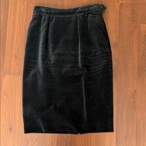Yves Saint Laurent Black Velvet Pencil Skirt